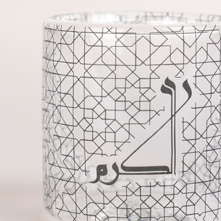 دلتي طقم زجاج شاي وقهوة سعودية مزخرف بالأسود 18 قطعة