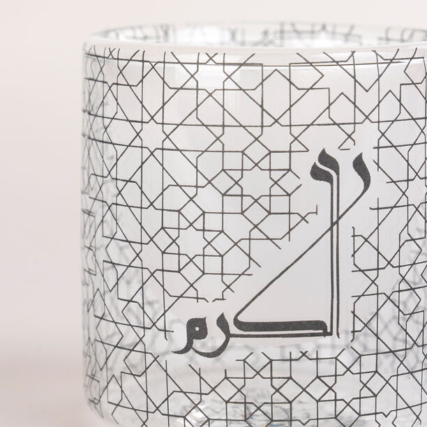 Dallaty glass with black patterns Tea and coffee cups set 18 pcs image number 3