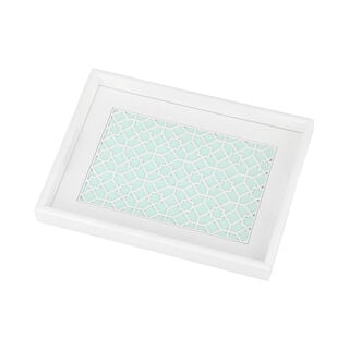 1Pc White Blue Wood Tray 38*28cm