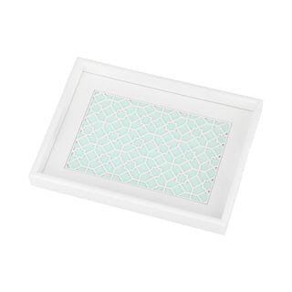 Wood Tray Pp 1Pc White Blue