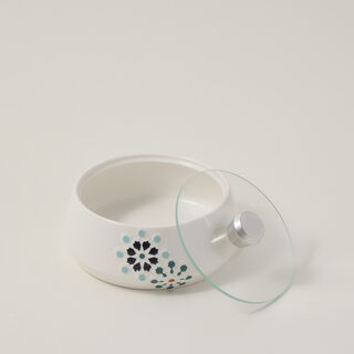 Dallaty white porcelain date bowl with lid 15.5*15.5*10 cm