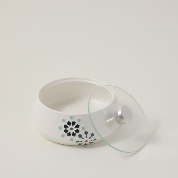 Dallaty white porcelain date bowl with lid 15.5*15.5*10 cm image number 1