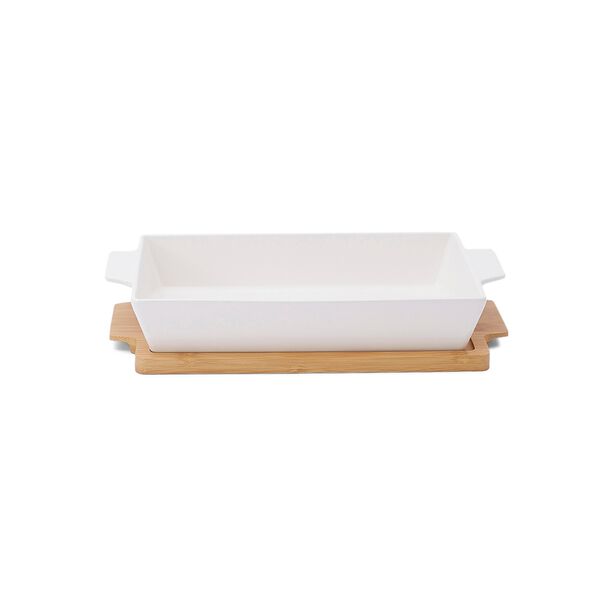 La Mesa Oven/Serving Rectangle Plate With Bamboo image number 0