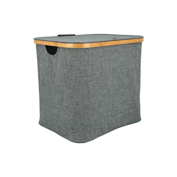 Laundry Bamboo Fabric Hamper With Cover image number 1