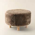 Homez fur stool, brown image number 0