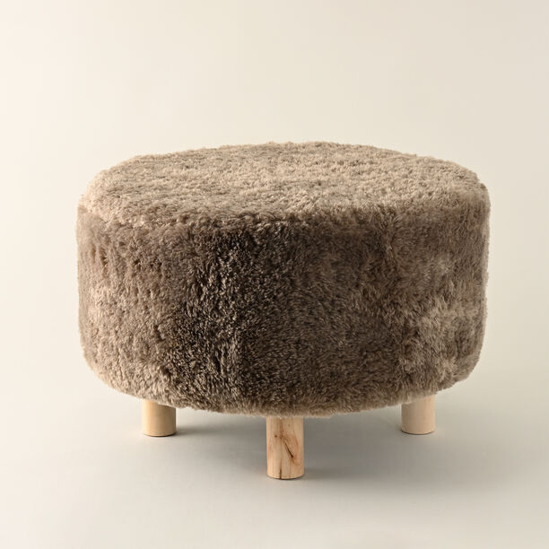 Homez fur stool, brown image number 0