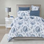 Cottage MicrofiberCottage Microfiber Twin Comforter 4 Pcs Set, White/Blue, 220*160Cm Twin Comforter 4 Pcs Set, White/Blue, 220*160Cm image number 0
