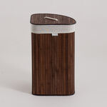 Homez triangle bamboo laundry hamper 58L, brown image number 0
