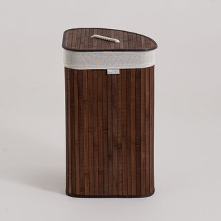 Homez triangle bamboo laundry hamper 58L, brown