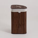 Homez triangle bamboo laundry hamper 58L, brown image number 0