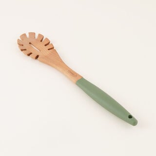 Alberto Wooden Pasta Serving Spoon, Green, 38 Cm