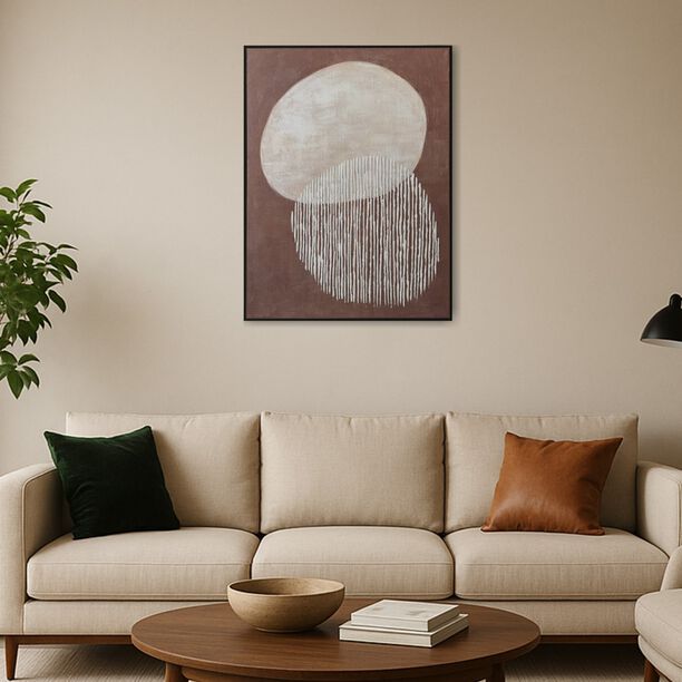 هومز لوحة جدارية قماش بإطار بتصميم أشكال مجردة 90*120سم image number 0