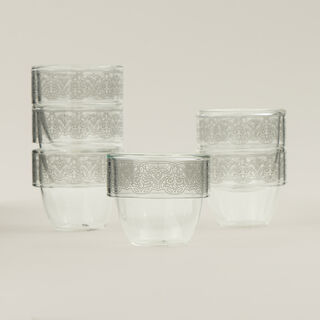 Dallaty glass coffee cup set 6pcs