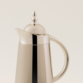 Dallaty Steel Vacuum Flask Set Full Silver 1 L + 1 L