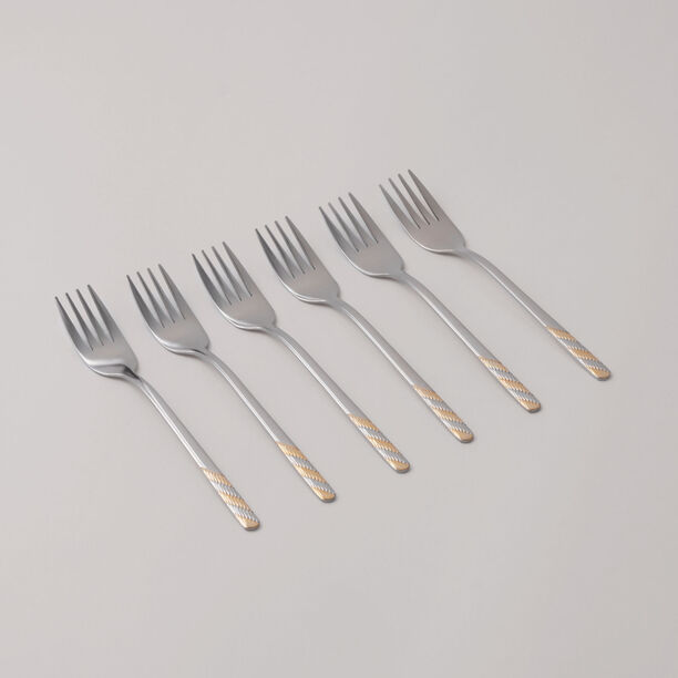 بنتولا طقم شوك حلويات ستانلس ستيل بلمعة مرآة 6 قطع 2.5 ملم image number 0