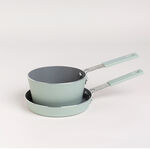 2Pcs Mini Set Frypan + Sauce Pan Green image number 0