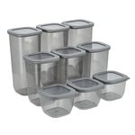 9 Piece Food Container set (350/1200/1750) Gray image number 0