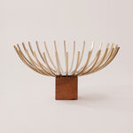 لا ميسا صحن فواكه من الستانلس ستيل والخشب 35*35*18 سم image number 1