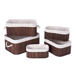 Bamboo Basket Set Brown 5 Pieces image number 1