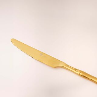 La Mesa gold bamboo pattern stainless steel cutlery set 20 pc