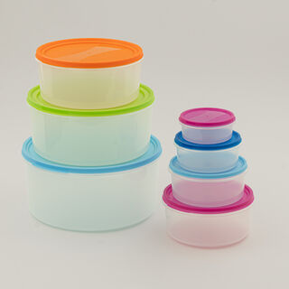 Pentola 7pcs plastic food storage container set with lids, multicolor