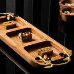 Wooden 3 Portion Dish With Olive Handle image number 1