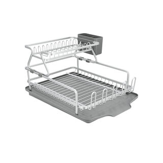 Alberto silver aluminum dish rack 2 tiers 56.8*37*27 cm