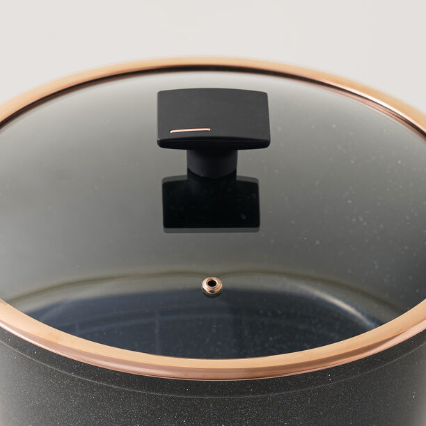 Alberto aluminum casserole with glass lid 2.5L, black image number 2