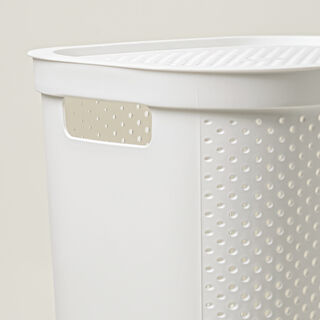 Cottage laundry hamper 58L, white
