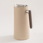 Dallaty 1L beige steel vacuum flask with wooden handle image number 3