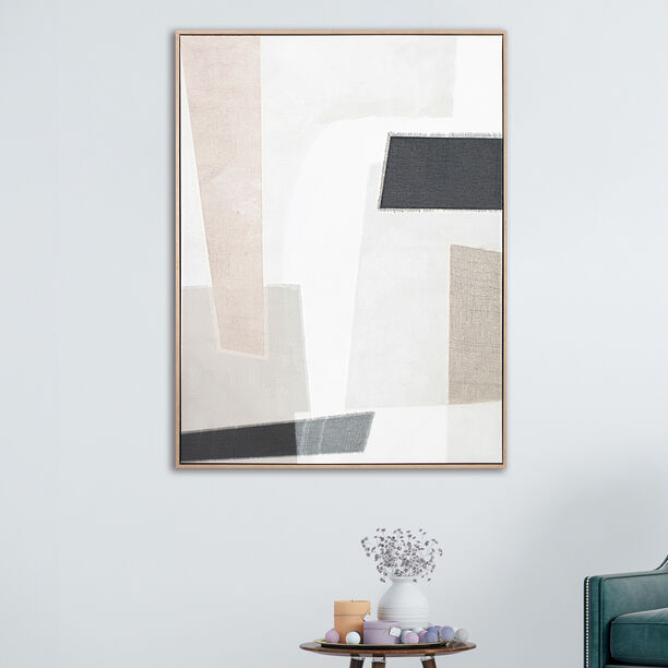 Homez square design canvas wall art in a wooden frame 76* 100*4.5cm image number 0