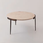 Homez travertine marble side table, brown 78*74*46 cm image number 0