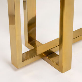 Stainless Steel Console With Marble Top Gold 120*38*80 cm
