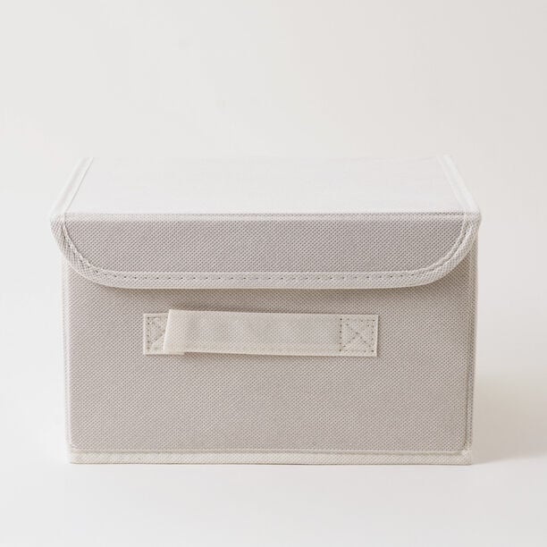 Homez Clothes Organizer Storage Box Polyester, Beige 43*28*25Cm image number 1