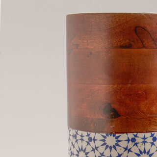 Bahja wood cylindrical vase 12*12*35 cm