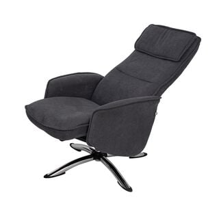 Recliner Chair With Stool Dark Grey