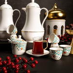 21 Pcs Porcelain Tea And Coffee Set Green image number 6