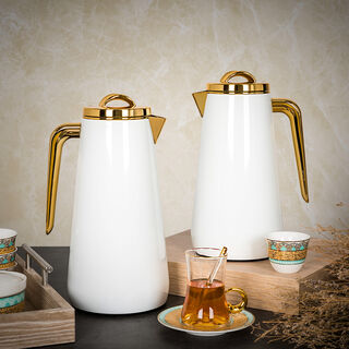 Dallaty Eve set of 2 steel vacuum flask white & gold