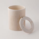 هومز سلة مهملات بغطاء ريزن، بيج 20.5*20.5*27سم image number 0