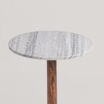 Homez Marble And Wood Side Table 35.5*35.5*53.34Cm image number 1