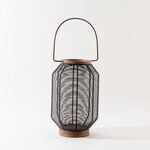 "Homez cage lantern black metal and wood 20*20*30cm image number 0