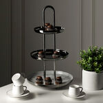 Samarkand 3 Tier Cake Stand Black Nickel image number 0