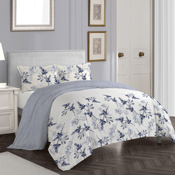 Cottage blue fuana comforter set queen size with 3 pieces image number 4