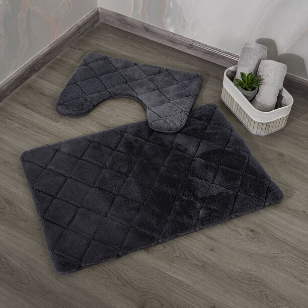 كوتاج سجادة حمام بوليستر رمادي داكن 60*90 سم image number 0