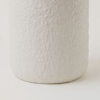 Homez polyresin waste bin, off white 20.3*20.3*25cm