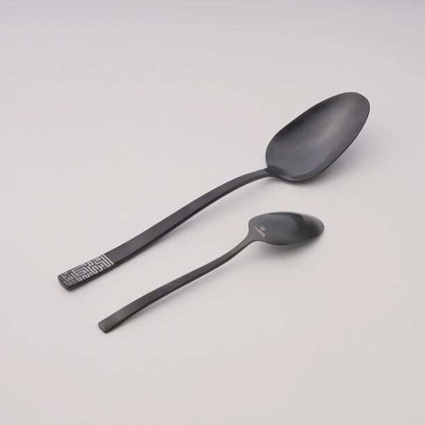 لاميسا طقم ملاعق مائدة بنقشة ليزر، أسود، 16 قطعة image number 2