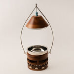 La Mesa wooden chafing dish in silver metal 3 L image number 1