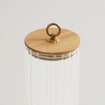 Alberto ribbed glass canister with bamboo lid 9*9*15.5cm image number 2