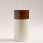 Bahja wood cylindrical vase 12*12*24 cm image number 0