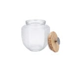 GLASS STORAGE JAR with wooden image number 2